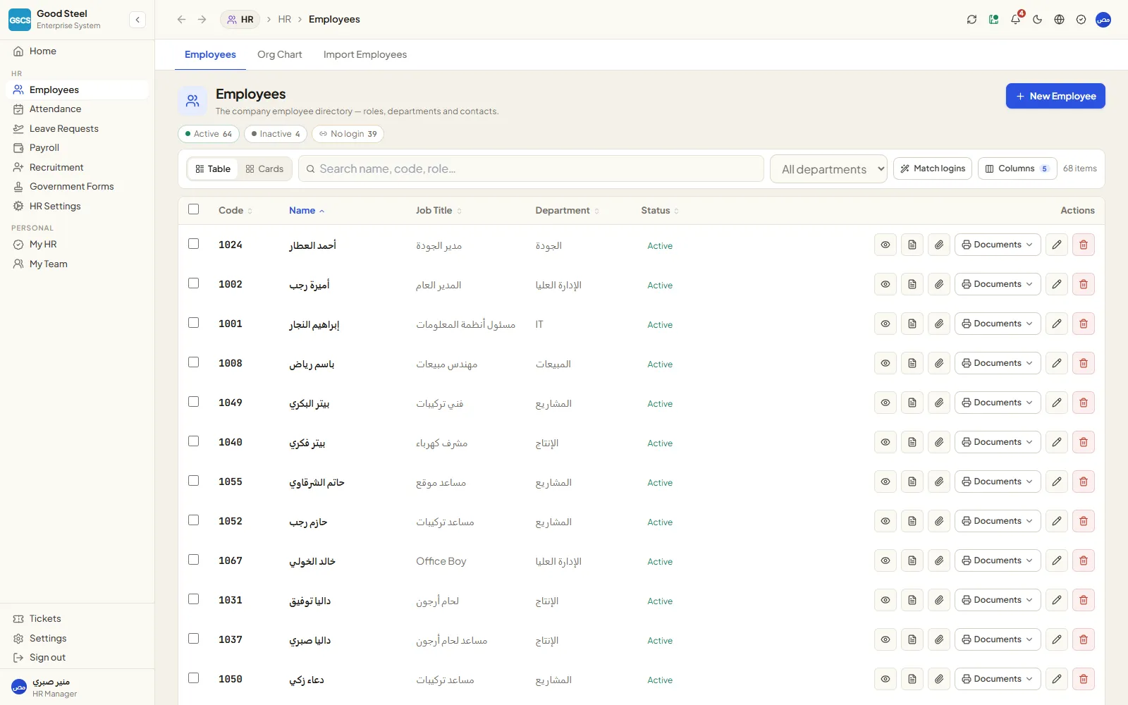 Employee register and login linkage