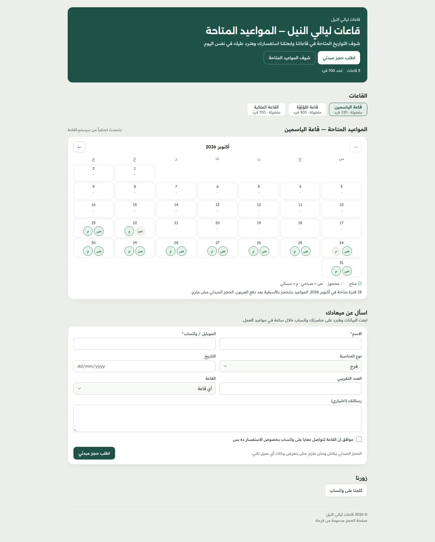 The public availability page