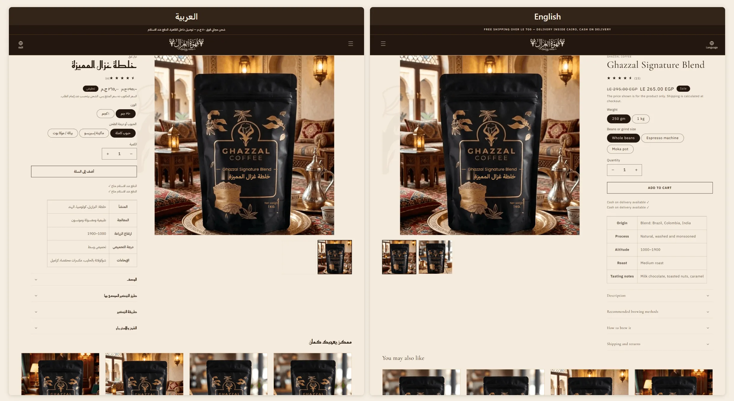 Product Page in Two Languages