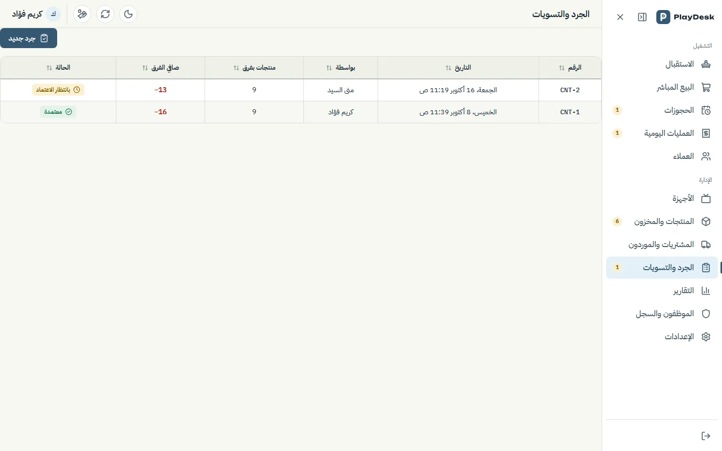 Stock counts