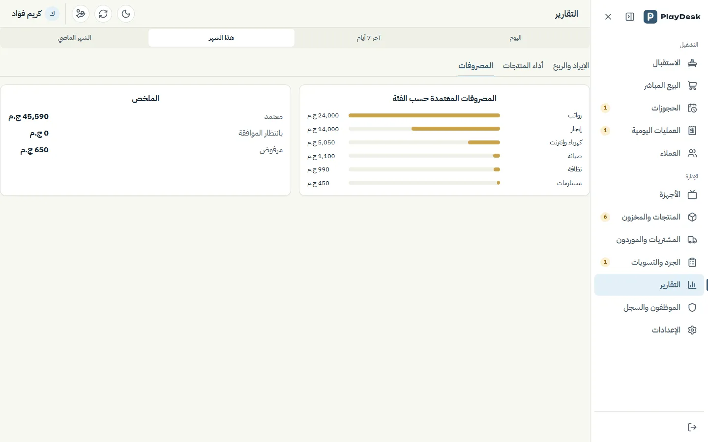 Expenses report